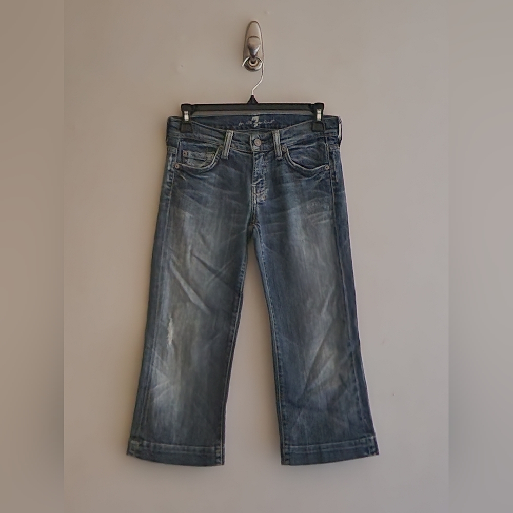 7 For All Mankind Distressed Denim Capris